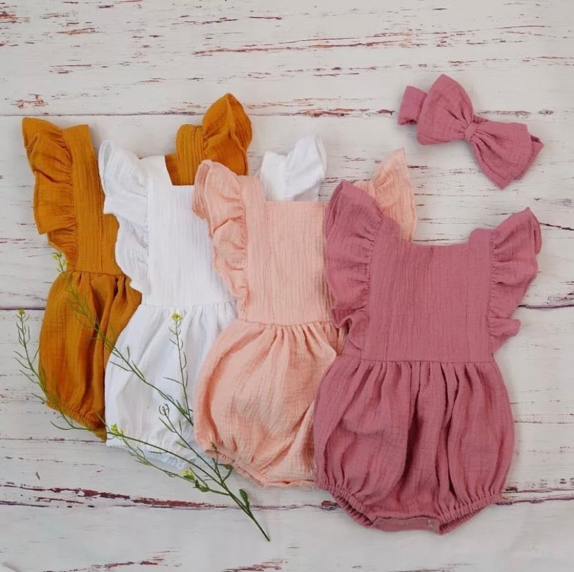 Ruffled shoulder Romper